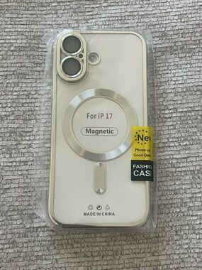 Silver Magnetic TPU transparent soft mobile phone case iPhone 17